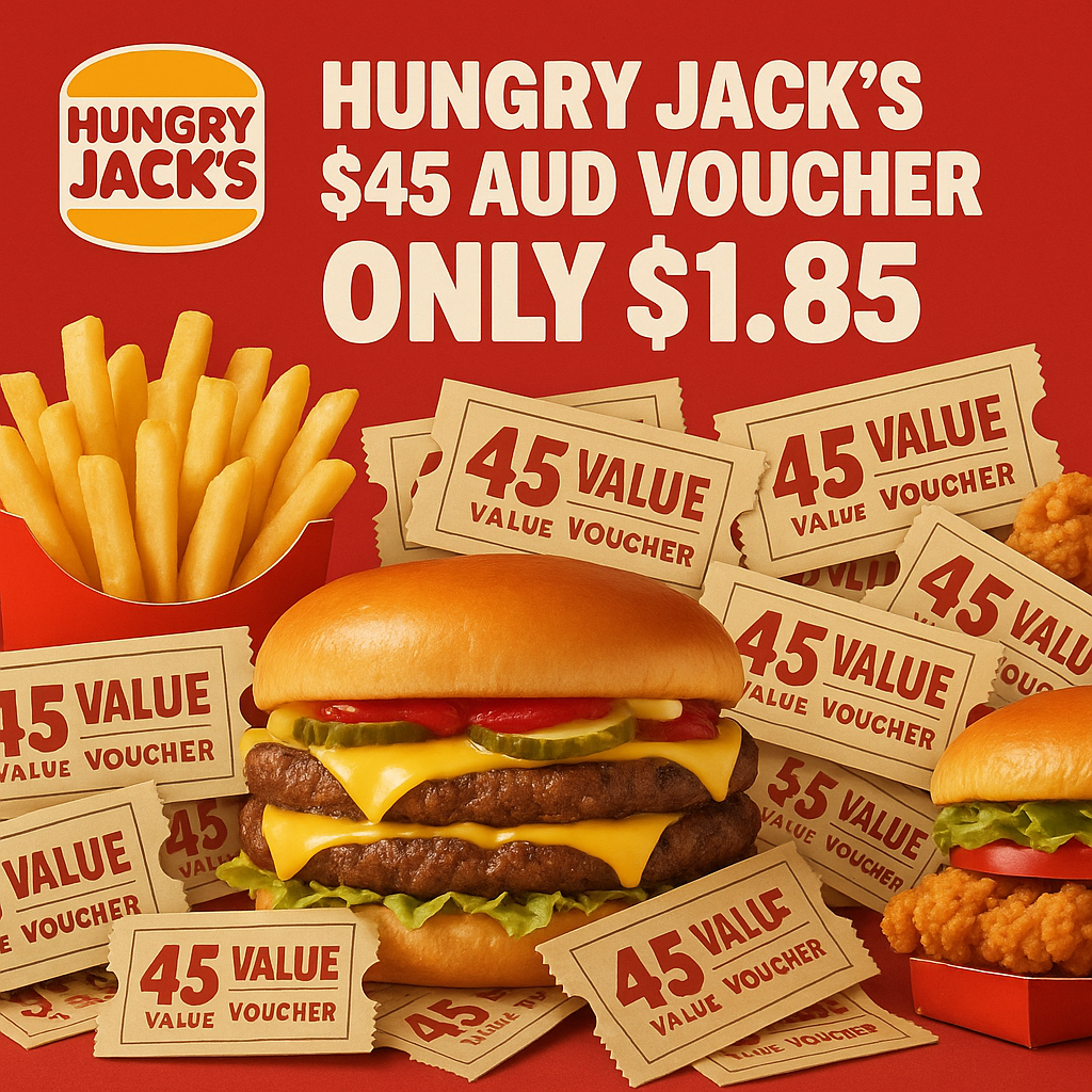 Get Your $45 Hungry Jack’s Voucher for Only $1.85 — Limited Time Deal!